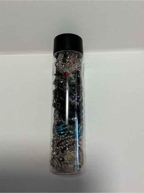 Jewelry - Clear Jewelry Tube Filled with 25 Mixed Costume Jewelry Multicolor Items.